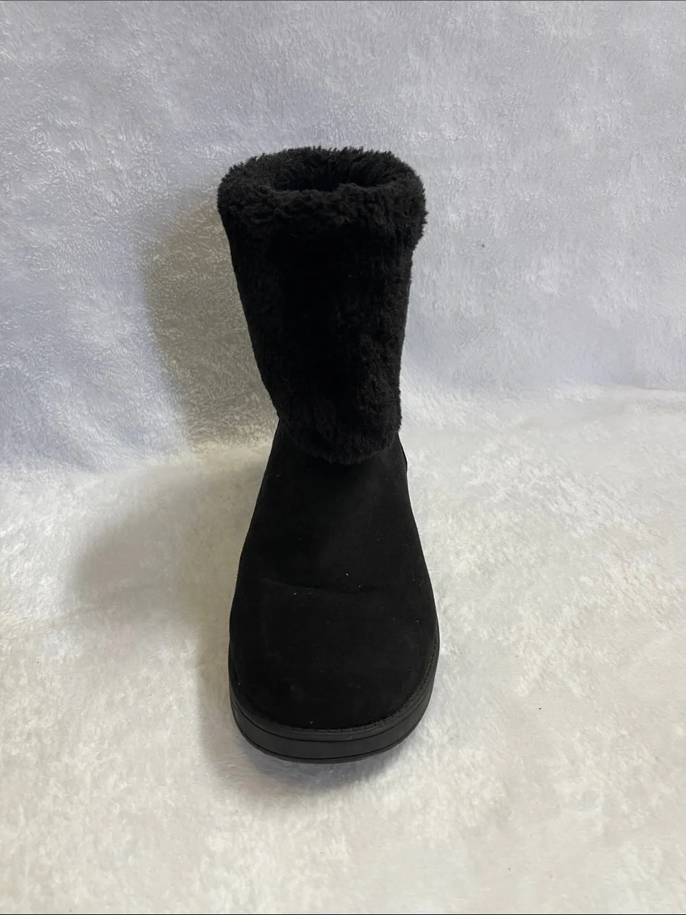 GBG Los Angeles Black Fold-Over Faux Fur Winter Boots